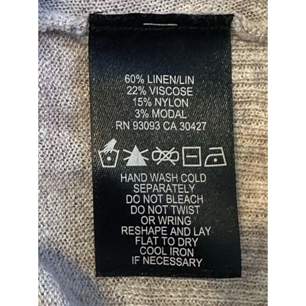 Nic+Zoe Women Size M Rose Garden Linen Blend Front Twist Knot Sweater Timeless